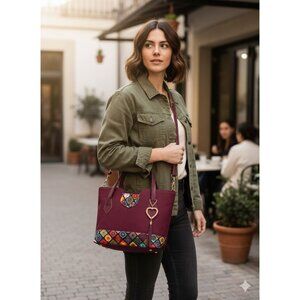 ARTESANAL TOTE WINE-COLORED